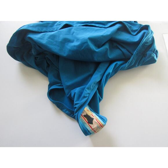 Spanx Blue Draped Ruched One Piece Swimsuit Size 12 Underwire Cup Control Cruise - Picture 5 of 7